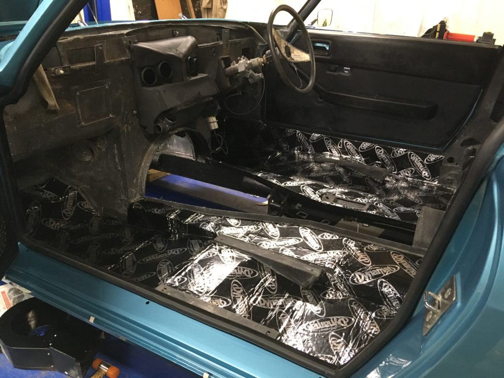 Jensen SP interior Dynamat fitted