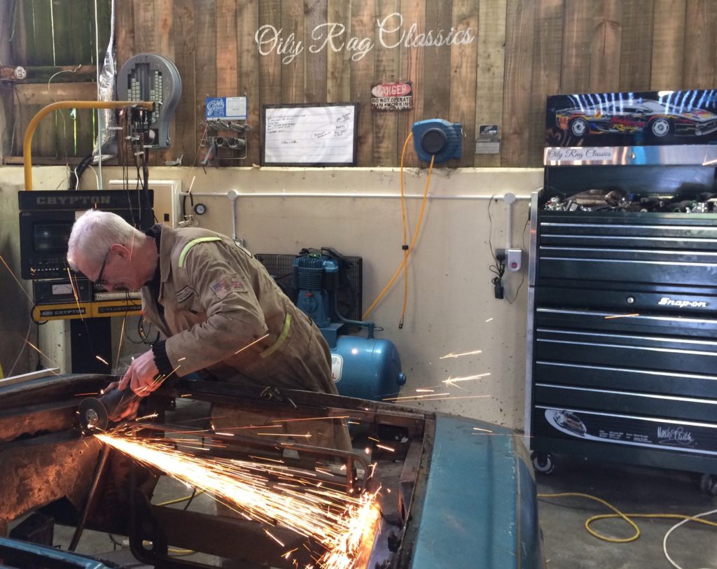 welding the Jensen SP car