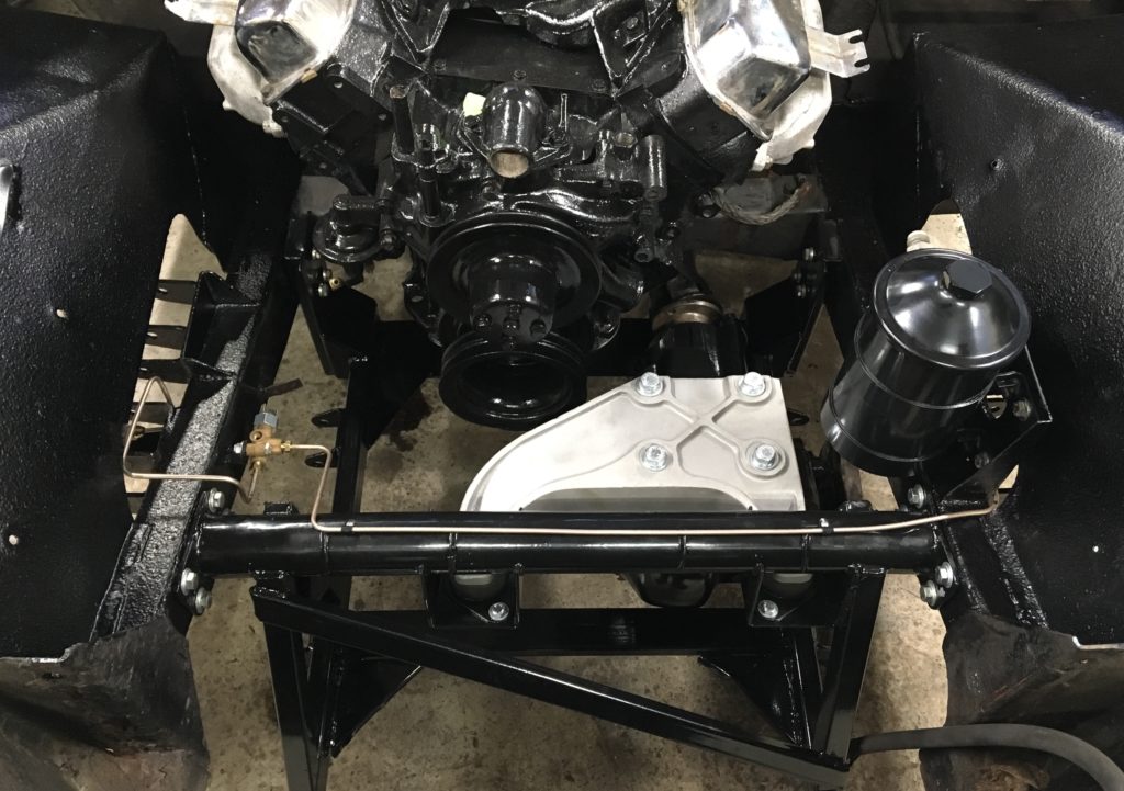 Front suspension cage and diff refitted to car
