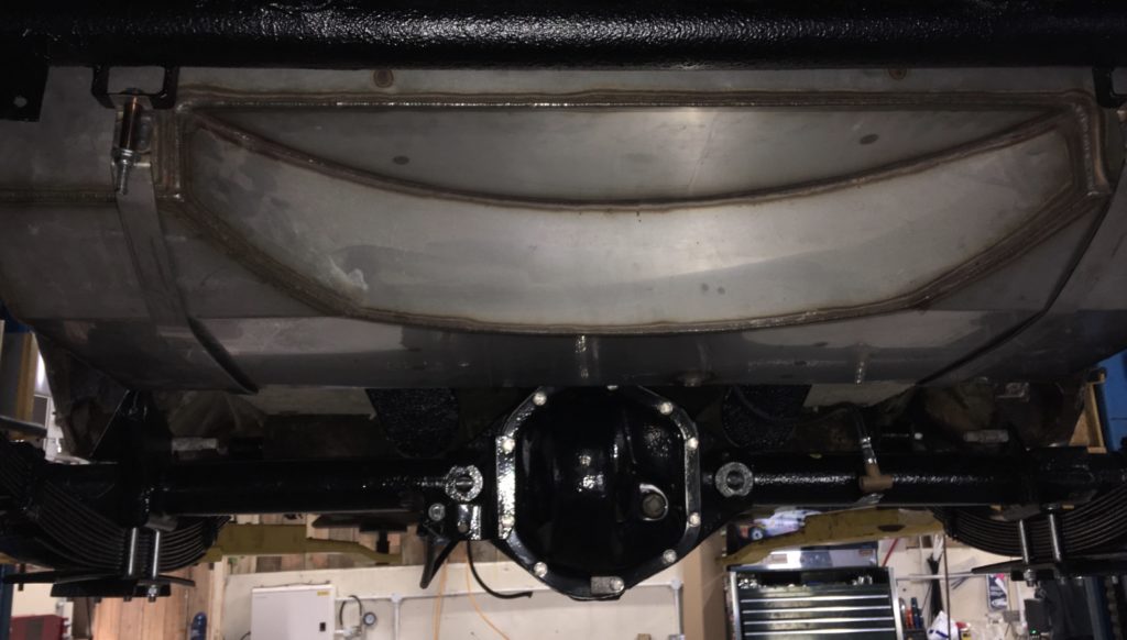 Rear suspension and axle refitted to car along with new S/S fuel tank